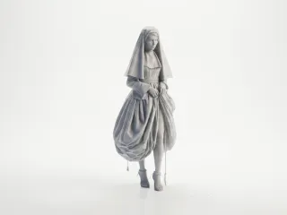 Mysterious Hooded Figure Female Statue 3D Printable