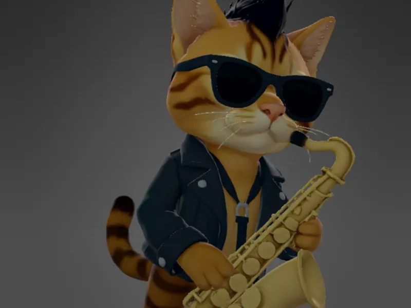 Bengal Cat Rockstar Saxophone