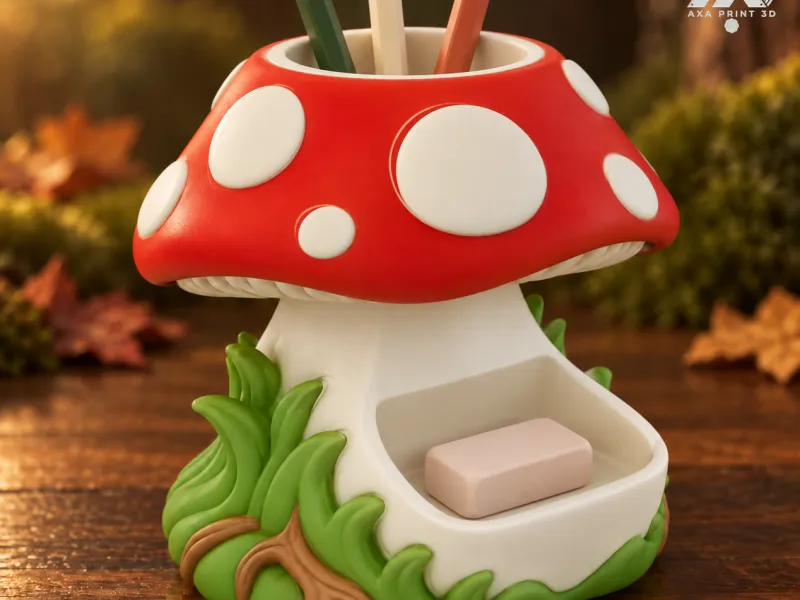 Chibi Mantar Kalemlik STL, Cottagecore Masaüstü Düzenleyici