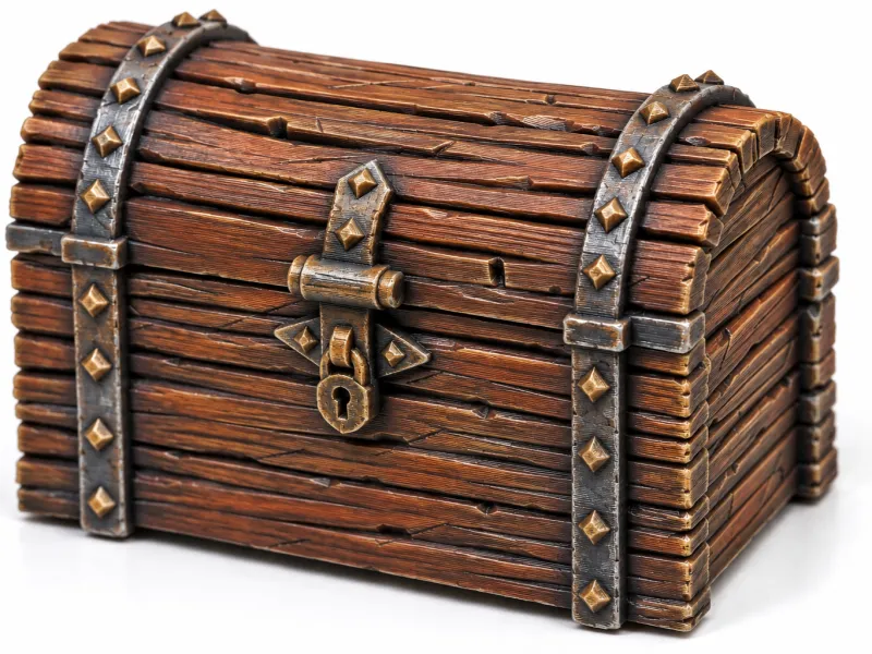 Cofre Medieval con Refuerzos – El Taller de Mateo