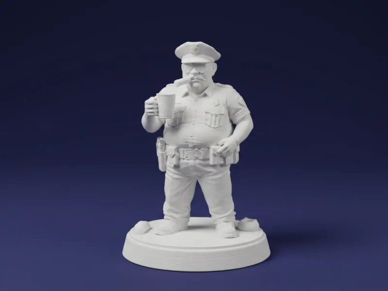 Coffee Break Cop – Funny Police Officer Figurine