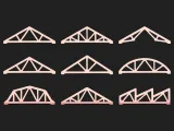 Steel Roof Frame Bundle  9 Structural Truss STL Designs-0