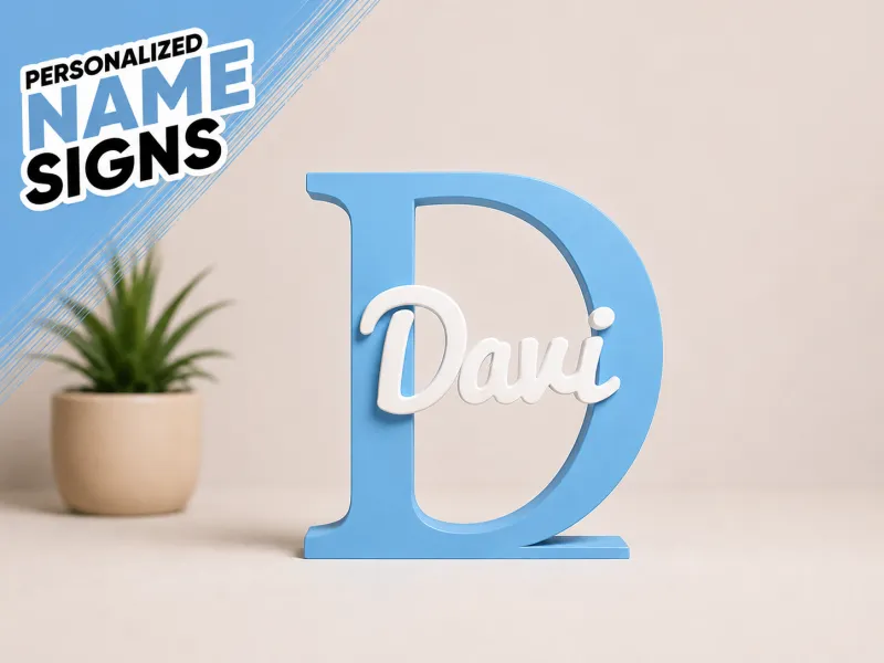 Placa de Nome 3D - Davi