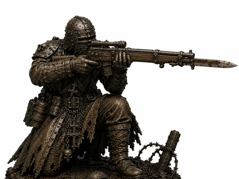 Grimdark WW1 utopie trenchman sniper
