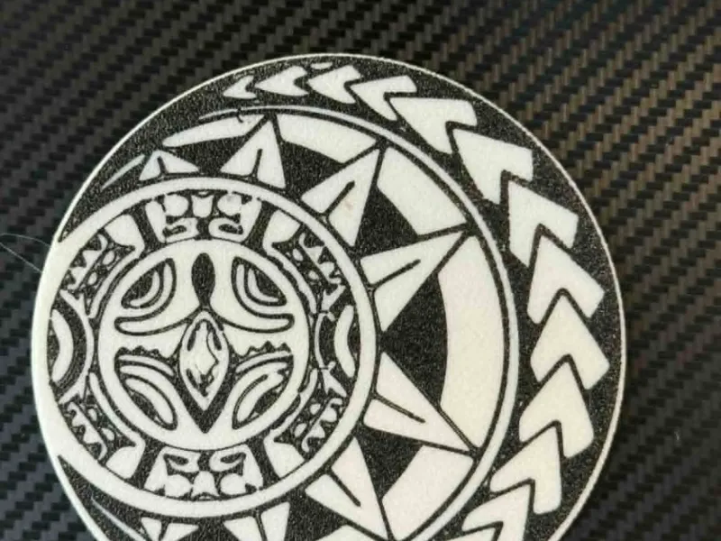 Hawaii Tribal Coaster complete with holder