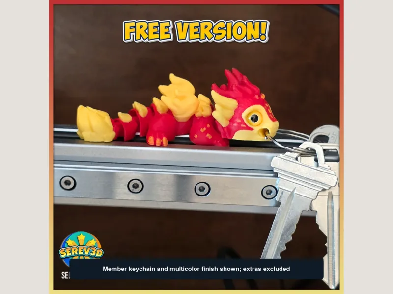 Baby Fire Dragon Flexi Mini | Serev3D FREE Version