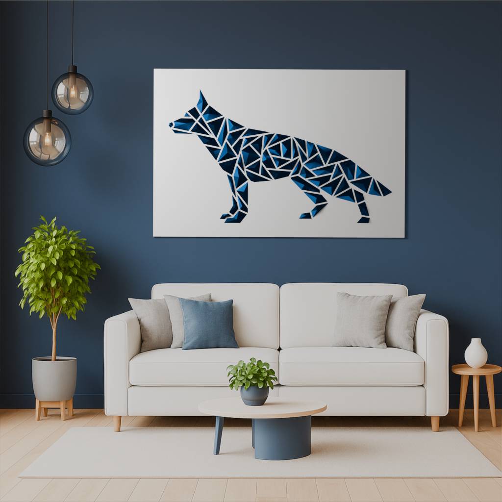 Arte murale geometrica per cani - "stile pastore tedesco"