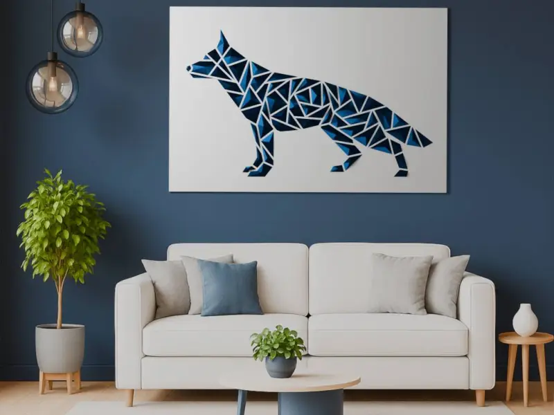 Arte murale geometrica per cani - "stile pastore tedesco"
