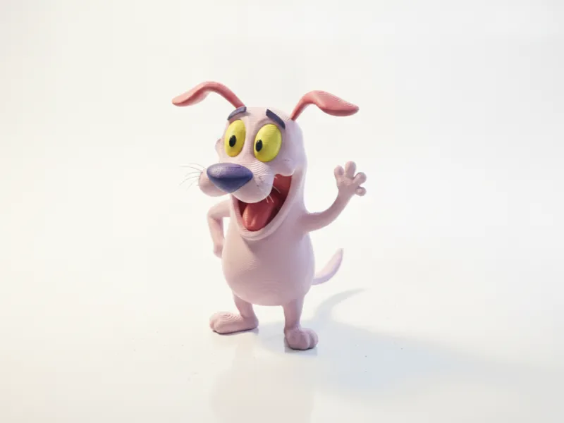 Statuetta 3D stampabile Happy Courage il cane codardo cartone animato