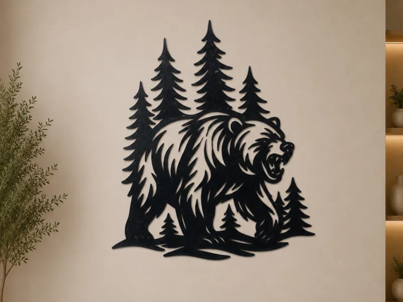 Roaring Forest Bear 2D Wall Art