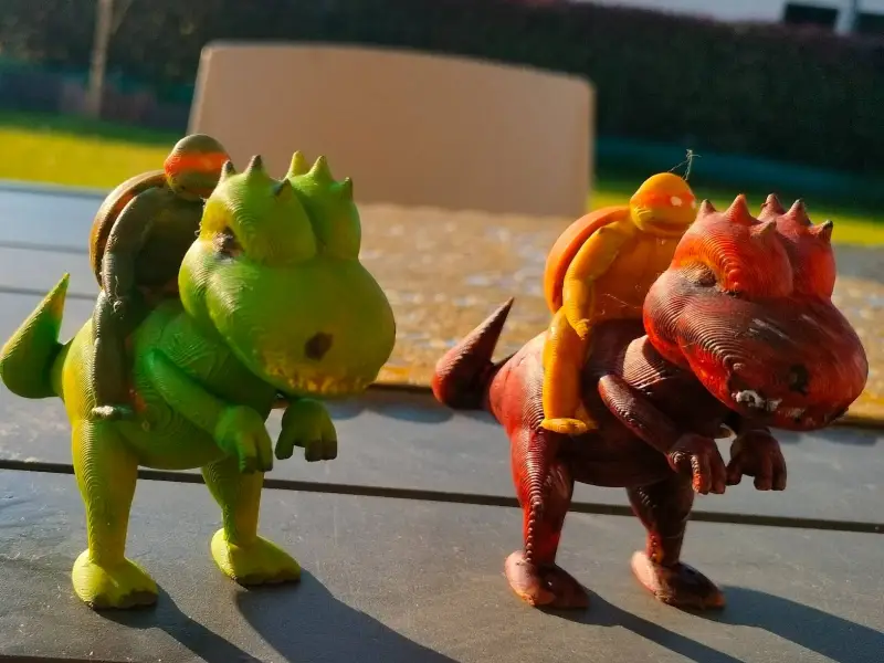 TMNT - T-REX avec Tortue Ninja / Tortue Ninja sur un T-REX
