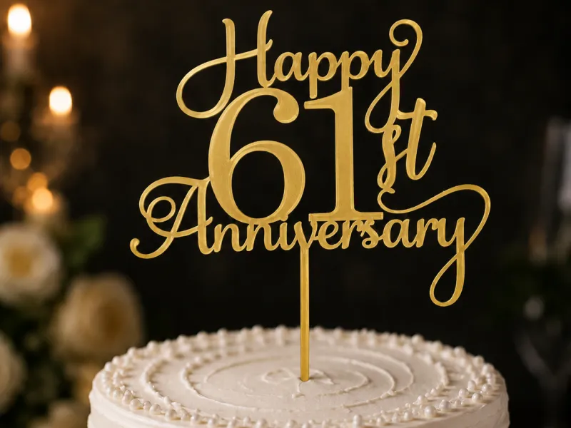 61st Anniversary Cake Topper
