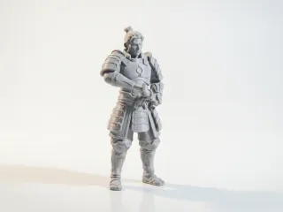 Galactic Samurai Warrior Fantasy Figurine 3D Printable