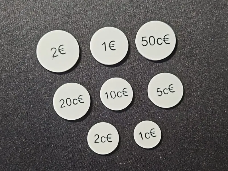 Monedas tamaño real euro