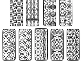Geometric Bookmark Pack – CNC Laser Cut Line Art STL - 3D