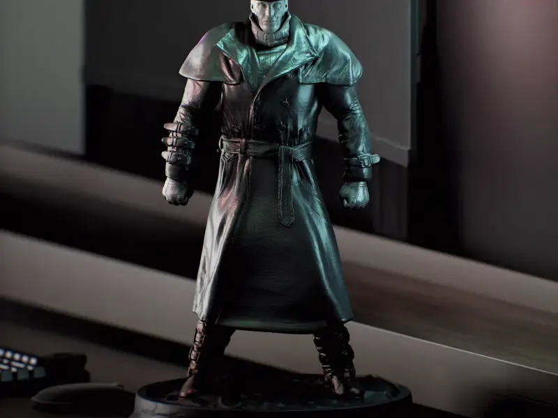 Tirano Mr. X de Resident Evil, arte de fã impressa por partes