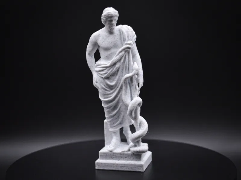 Asclépios, dieu de la médecine - Recréation de statue grecque