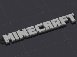 Minecraft Logo Keychain