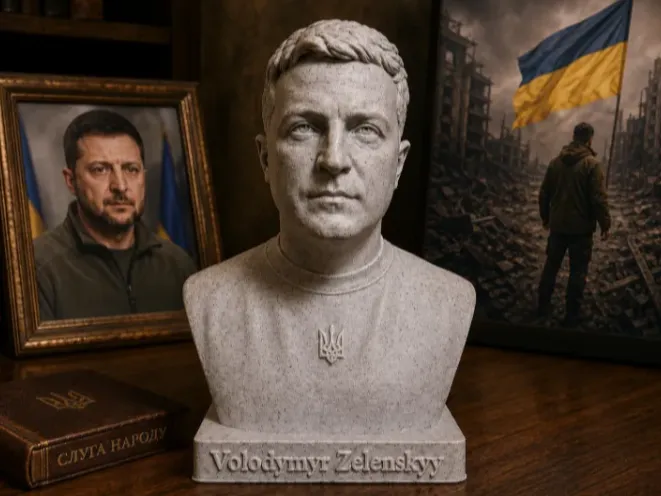 Volodymyr Zelenskyy Bust – Ukrainian President Portrait