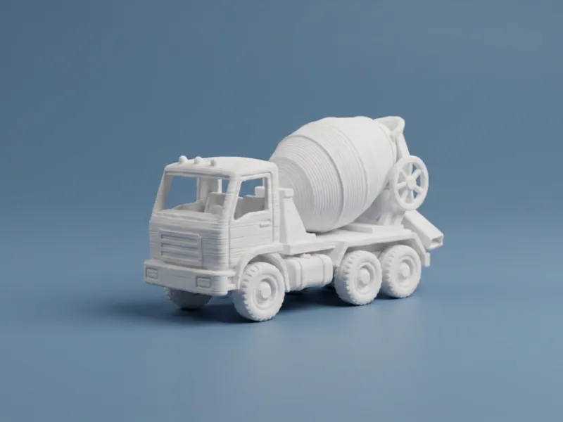 Modelo 3D de Camión Mezclador de Hormigón Vehículo de Construcción