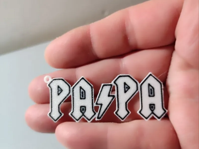AC/DC-stijl papa sleutelhanger