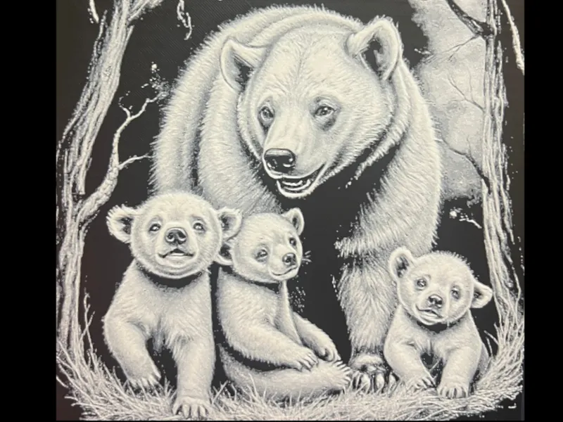 Bear & Cubs v5 Hueforge 200x200