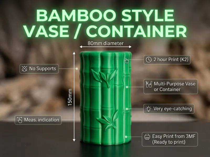 Bamboo Vase or Multi-purpose Container
