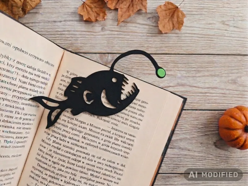 Anglerfish Halloween Bookmark (Spooky Deep Sea 3D Print) 🎃