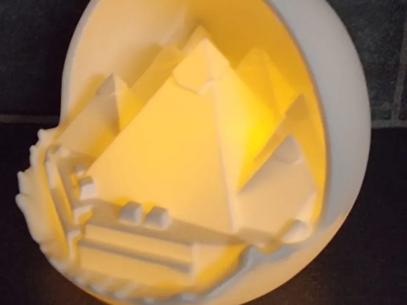 Luminária Litofânica das Pirâmides Egípcias