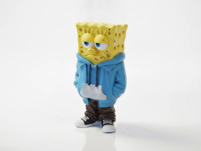 Statuetta di SpongeBob Annoiato, Cartone Animato, Stampabile in 3D