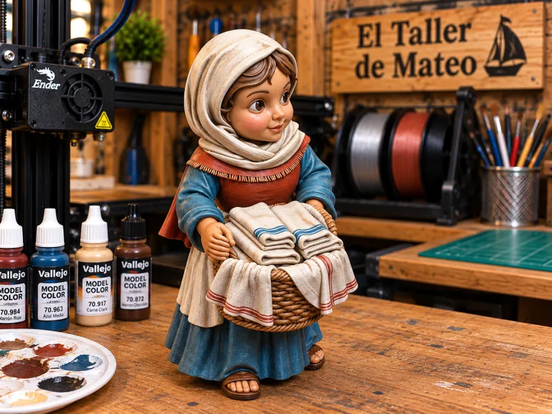 Lavandera Tradicional del Belén – El Taller de Mateo