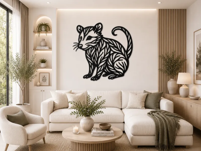 Cute Mouse Silhouette 2D Wall Art
