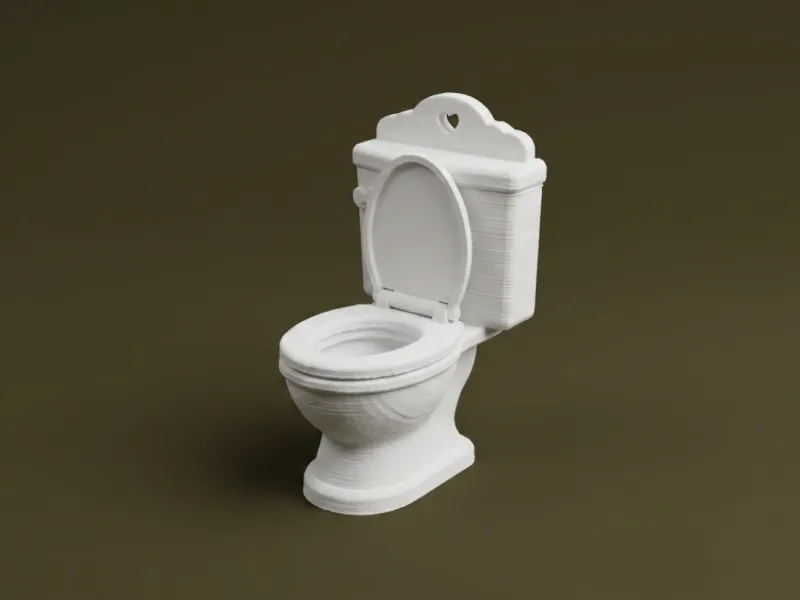 Dollhouse Toilet Bathroom Fixture 3D Model