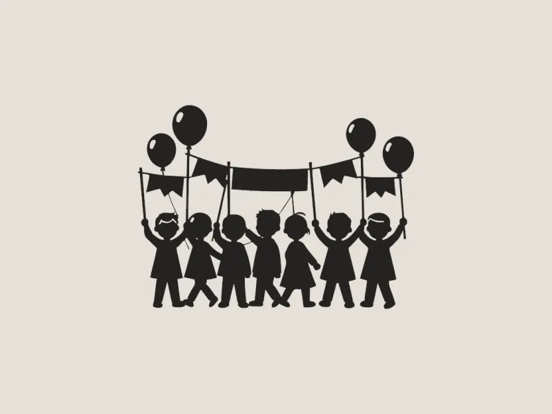 Children's Parade 3D Print Wall Art