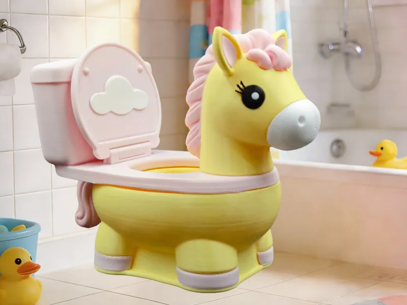Anno del Cavallo Auspicio WC Flusso Anno del Cavallo Butta i Problemi Tira l'Acqua ai Problemi Portapenne Organizer Ornamento Modello Statuetta Smontaggio e Colorazione