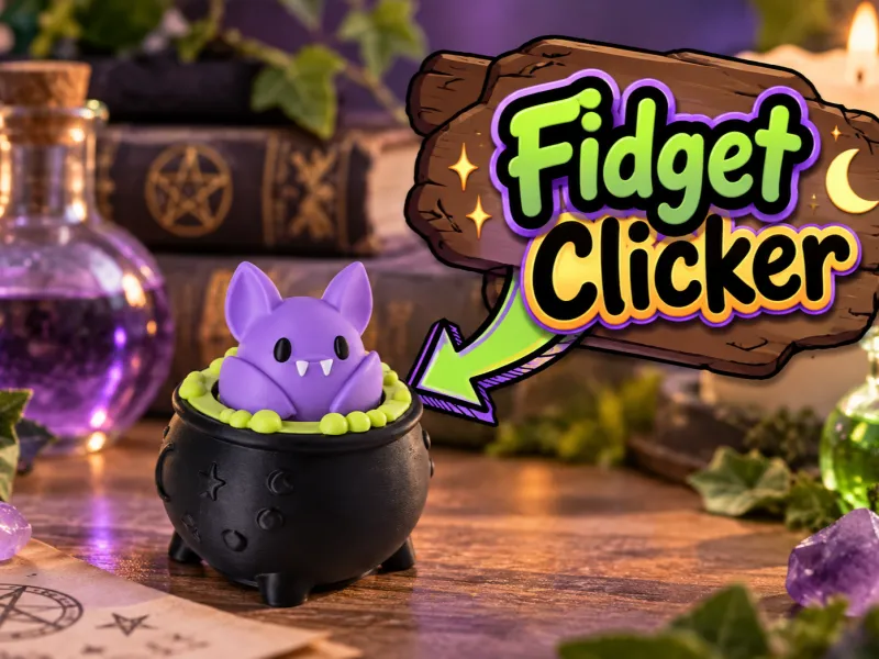 Bat Cauldron Button Toy - Halloween Fidget