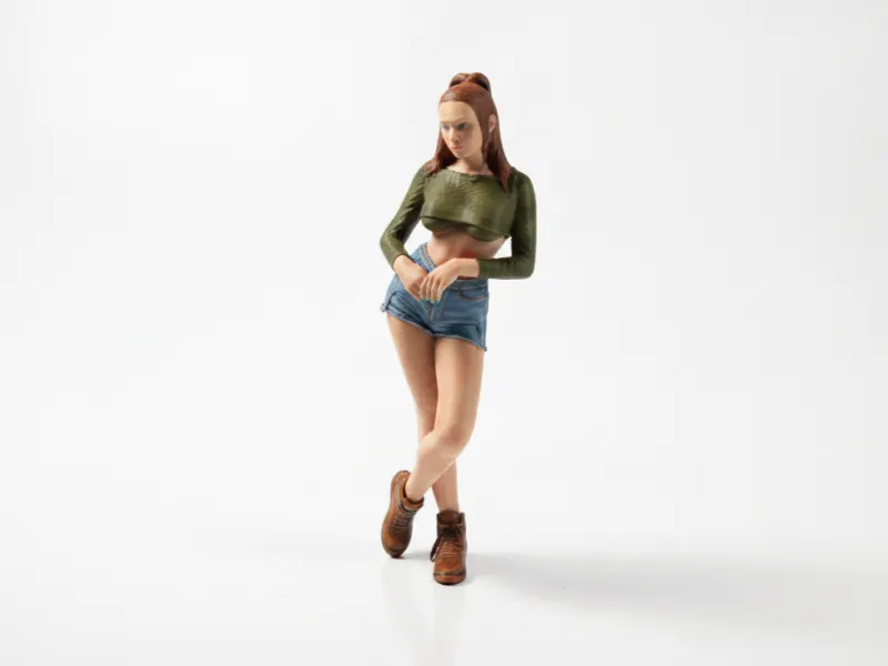 Elegante figurilla femenina modelo de moda imprimible en 3D