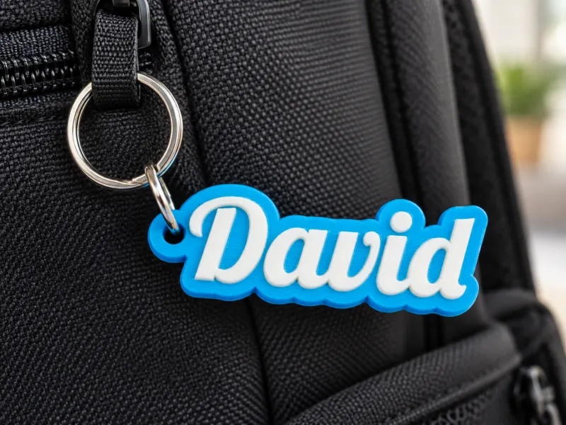Personalisierter Schlüsselanhänger mit Name – David | 3D-Schlüsselanhänger