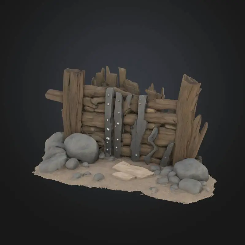 Simply wooden ork barricade rpg game