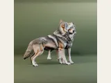 Embracing Wolf Couple Figurine 3D Model-0