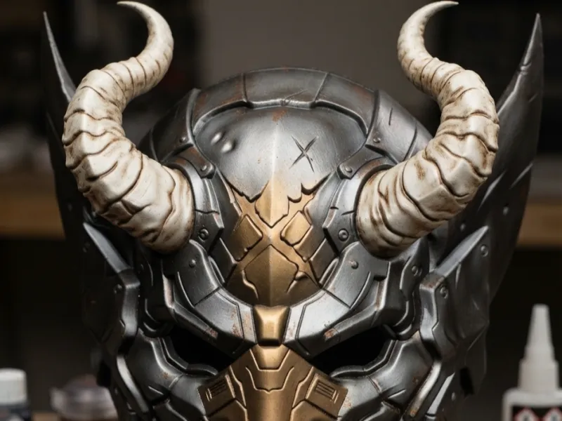 Cybernetic Demon Horned Mask