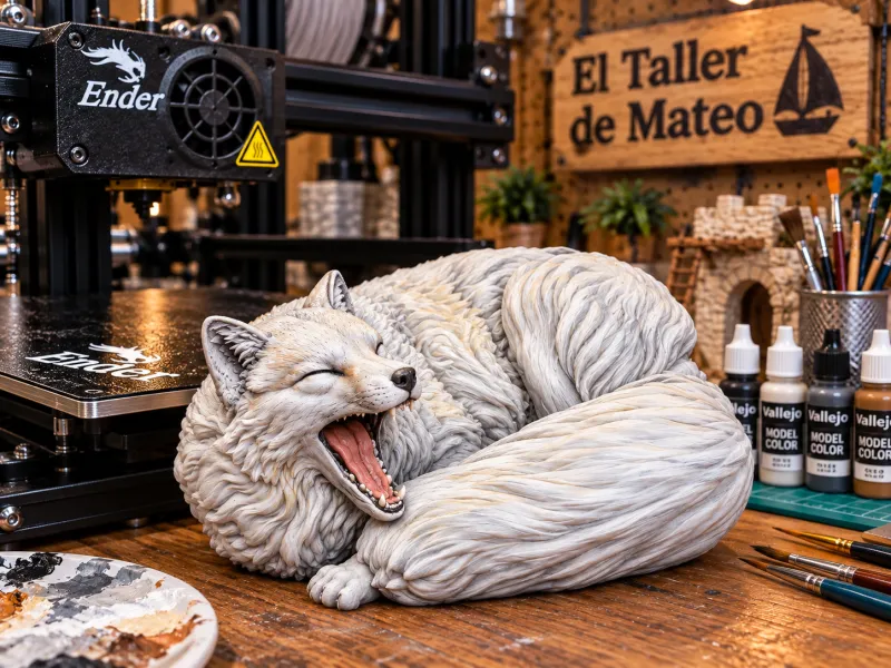 Zorro Ártico en Reposo – El Taller de Mateo