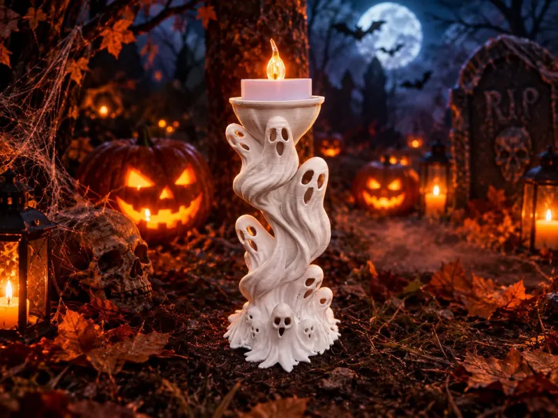 Portacandele fantasma di Halloween