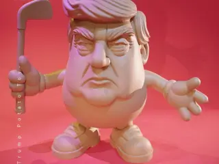 Golden Hair Potato | Silly 3D Character Model