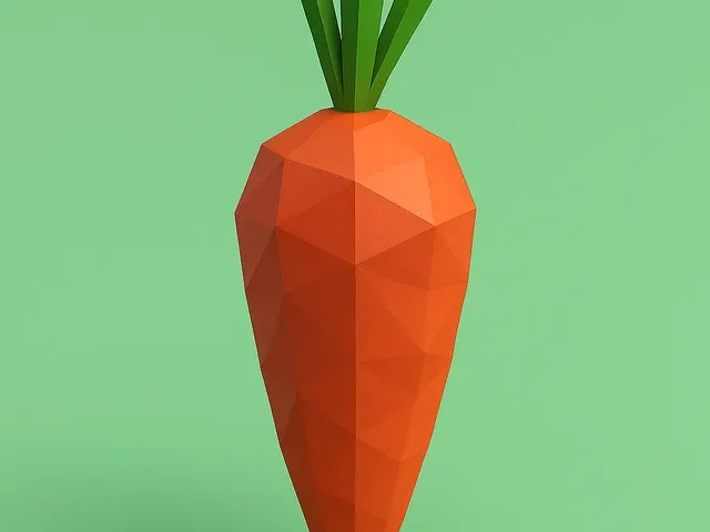 Low Poly Carrot 3D Model