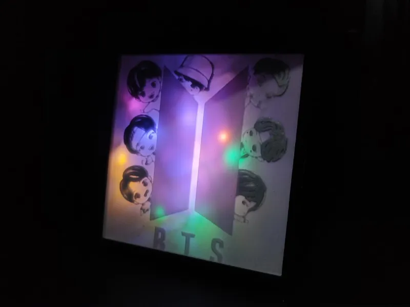 BTS Army Light: Litofanía 3D Multicolor