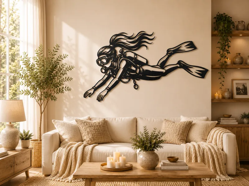 Scuba Diver Wall Art Ocean Decor