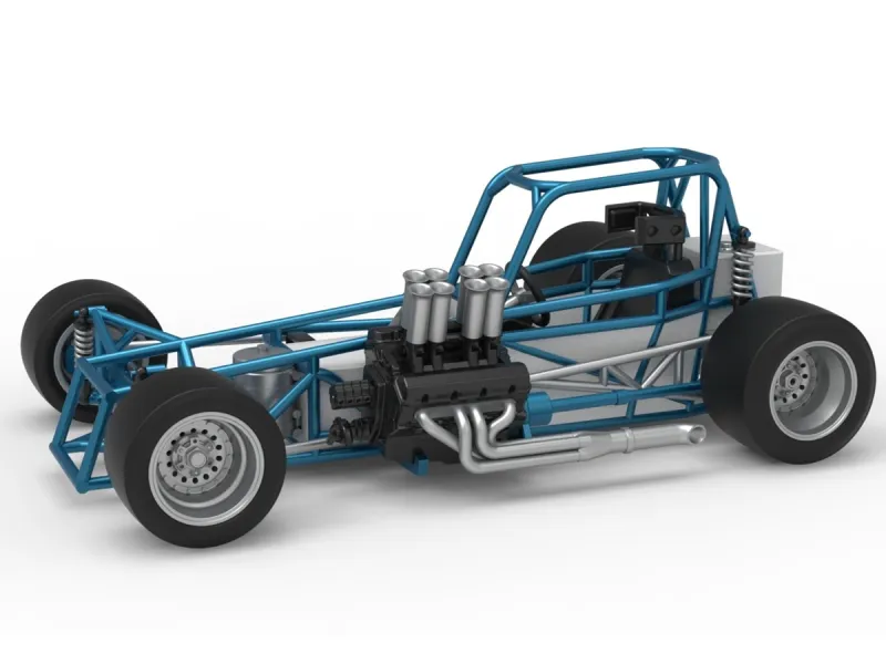 Vintage Supermodified stock car Base V3 Scale 1:25