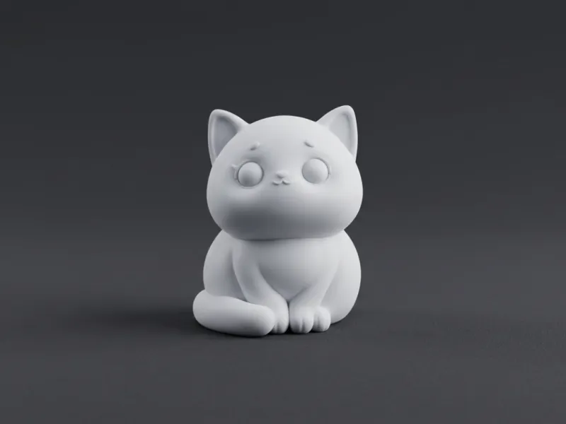 Cute Sitting Cat – Kawaii Kitten Figurine
