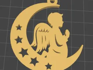 Keychain Moon Angel